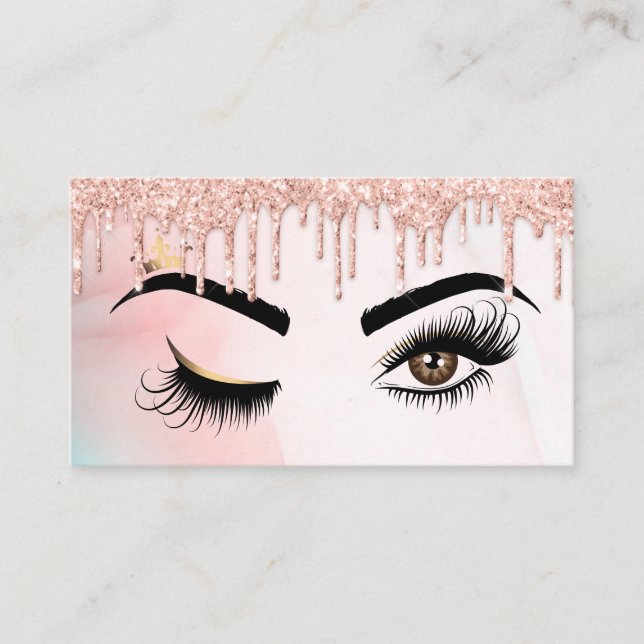 Makeup artist Wink Eye Beauty Salon Lash Extension Business Card (Front)