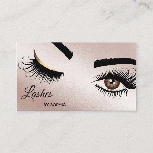 Makeup artist Wink Eye Beauty Salon Lash Extension Business Card (Front)