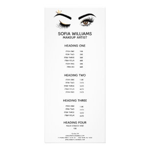 Makeup artist Wink Eye Beauty Salon Lash Extension Rack Card