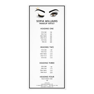 Makeup artist Wink Eye Beauty Salon Lash Extension Rack Card