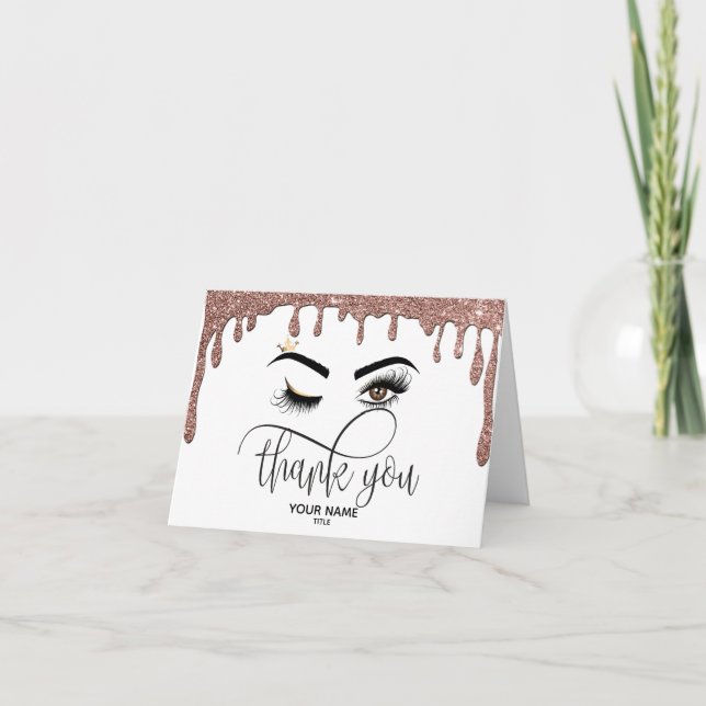 Makeup artist Wink Eye Beauty Salon Lash Extension Thank You Card (Front)