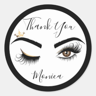 Makeup artist Wink Eye Brown Eye Beauty Salon Lash Classic Round Sticker