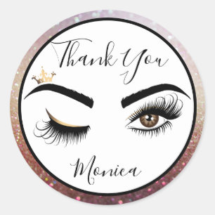 Makeup artist Wink Eye Brown Eye Beauty Salon Lash Classic Round Sticker