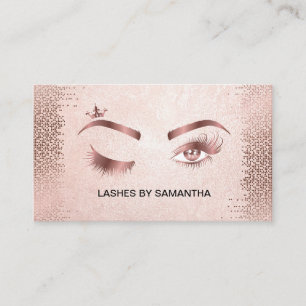 Makeup artist Wink Eye Gold Confetti Lashes Business Card