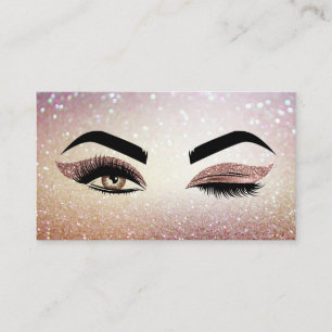 Makeup artist Wink Eye Lashes Rose Gold Business Card