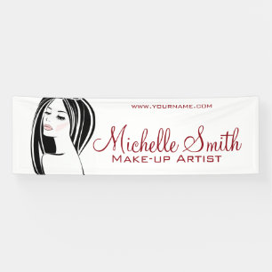 Makeup artist Woman Face long eyelashes branding Banner