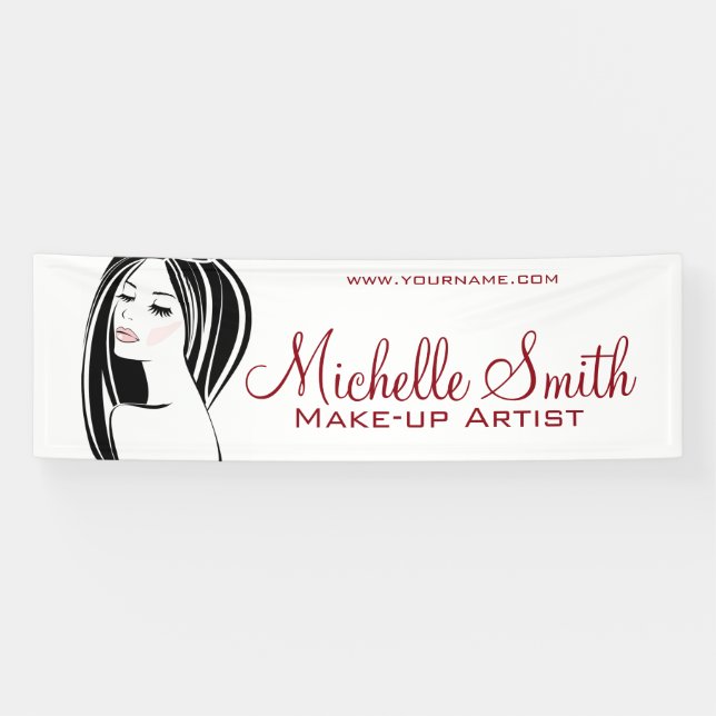 Makeup artist Woman Face long eyelashes branding Banner (Horizontal)