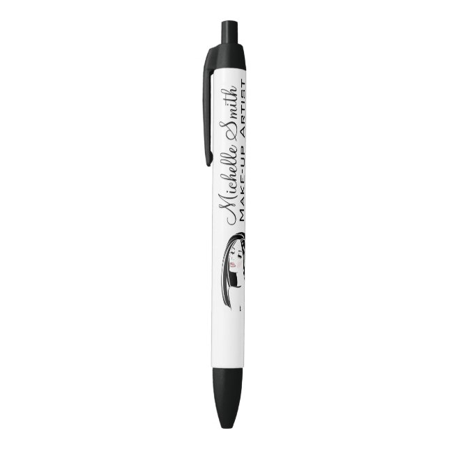 Makeup artist Woman Face long eyelashes branding Black Ink Pen (Top (Vertical))