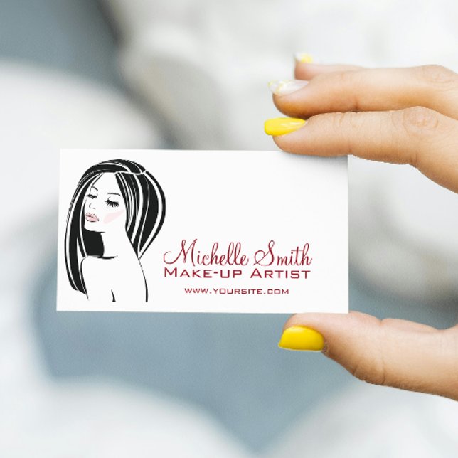 Makeup artist Woman Face long eyelashes branding Business Card (Creator Uploaded)