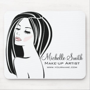 Makeup artist Woman Face long eyelashes branding Mouse Mat