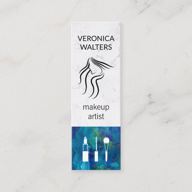 Makeup Artist | Womens Beauty | Makeup Tools Mini Business Card (Front)