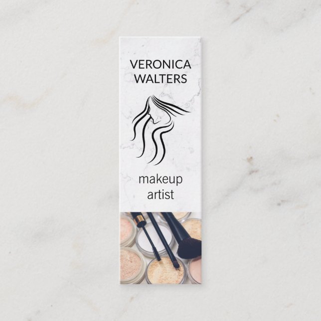 Makeup Artist | Womens Beauty Mini Business Card (Front)
