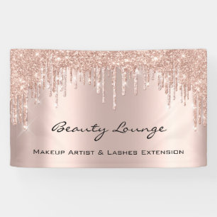 Makeup ArtistLashes Extension Hair Salon Rose Drip Banner