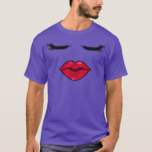 Makeup beautician eyelash red lipstick T-Shirt
