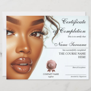 Makeup Beauty Certificate of Completion Award