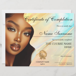 Makeup Beauty Certificate of Completion Award