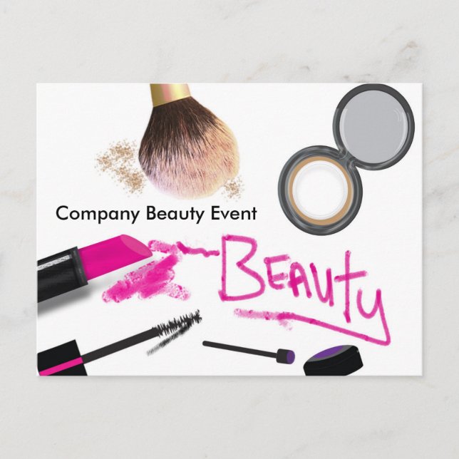 Makeup Beauty Glam Event Workshop Postcard (Front)