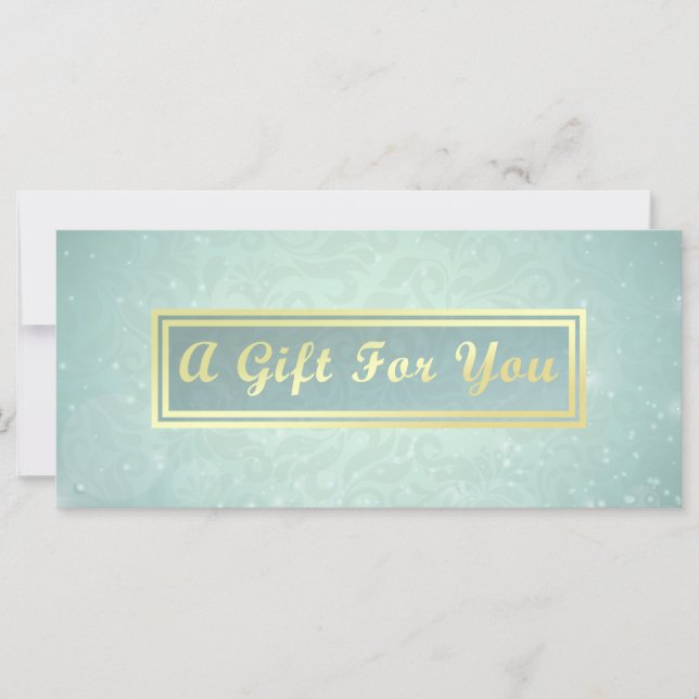 Makeup Beauty Salon Blue & Gold Gift Certificate (Front)
