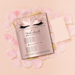 Makeup Beauty Salon Brown Glitter Price List Lash Flyer<br><div class="desc">florenceK luxury beauty salon colletion</div>