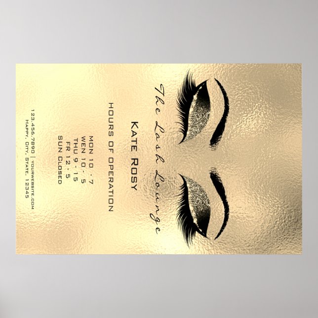 Makeup Beauty Salon Browns Beauty Opening Hours Poster (Front)
