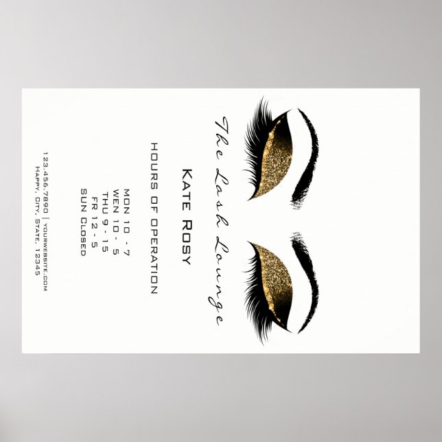 Makeup Beauty Salon Browns Chocolate Opening Hours Poster (Front)