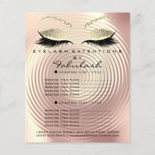 Makeup Beauty Salon Glitter Flyer Rose Gold Skinny