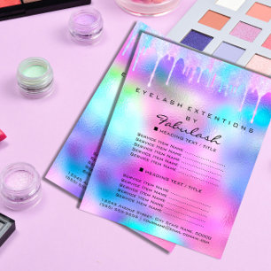 Makeup Beauty Salon Glitter Holograph Pink Unicorn Flyer