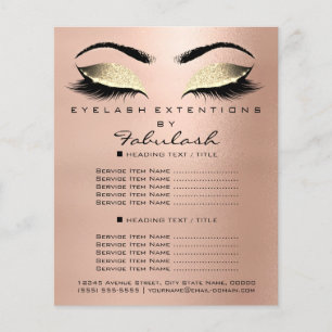 Makeup Beauty Salon Gold Glitter Flyer Skinny Lash