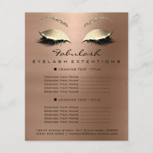 Makeup Beauty Salon Gold Glitter Flyer Skinny Lux1