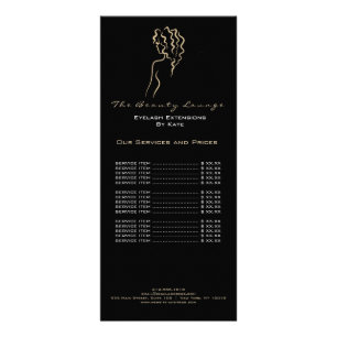 Makeup Beauty Salon Name Black Spa Logo Black Gold Rack Card