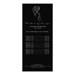 Makeup Beauty Salon Name Black Spa Logo Black Grey Rack Card