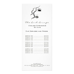 Makeup Beauty Salon Name Black White Logo Glam Rack Card