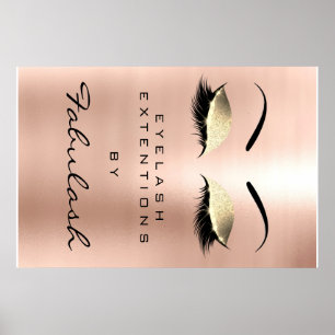 Makeup Beauty Salon Name Gold Glam Pink Eyebrows Poster
