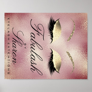 Makeup Beauty Salon Name Gold Glitter Sharon Pink Poster