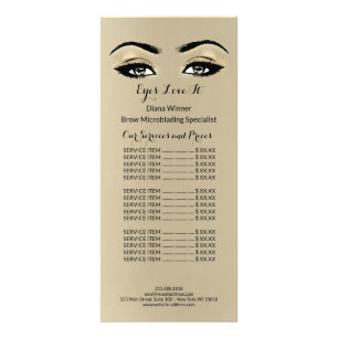 Makeup Beauty Salon Name Microblanding Lashes Rack Card