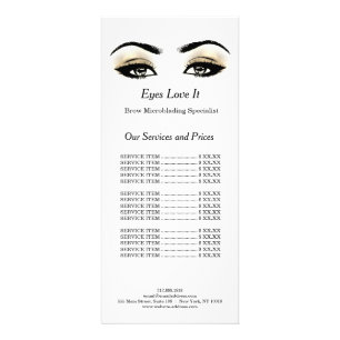 Makeup Beauty Salon Name Microblanding Lashes Rack Card