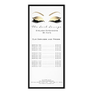 Makeup Beauty Salon Name White Gold Black Eyebrown Rack Card