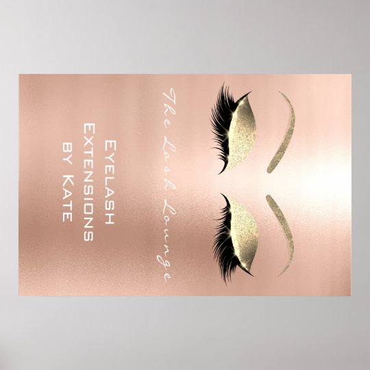 Makeup Beauty Salon Name White Gold Rose Eyebrows Poster
