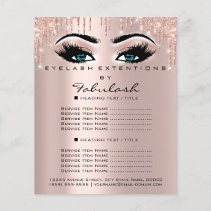 Makeup Beauty Salon Pink Glitter Blue Eyes Lash Flyer