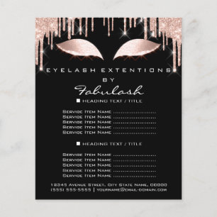 Makeup Beauty Salon Pink Glitter Flyer Spark Black