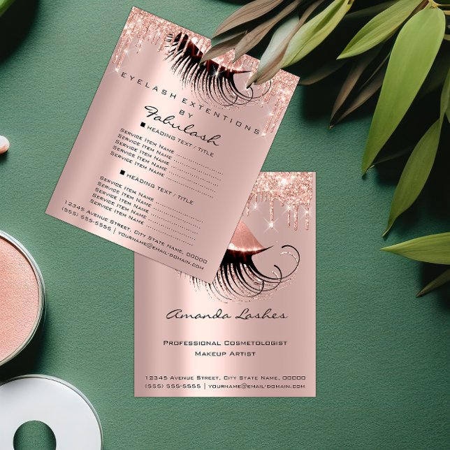 Makeup Beauty Salon Pink Glitter Flyer Spark Rose (Makeup Beauty Salon Pink Glitter Flyer Spark Rose)