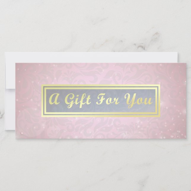 Makeup Beauty Salon Pink & Gold Gift Certificate (Front)