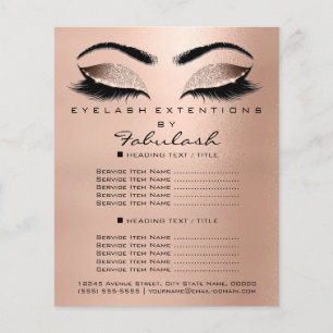 Makeup Beauty Salon Rose Glitter Flyer Browns Lash