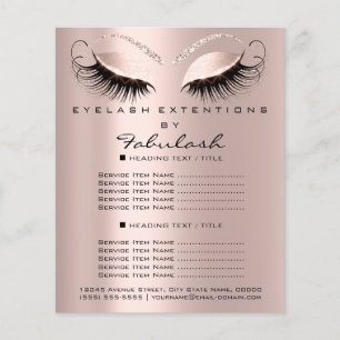 Makeup Beauty Salon Rose Glitter Flyer Eyes Drips
