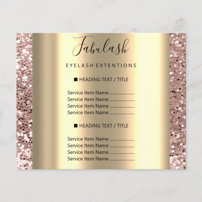 Makeup Beauty Salon Rose Glitter Gold  Hair Nails Flyer (Front)