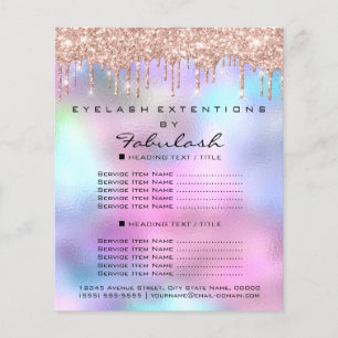 Makeup Beauty Salon Rose Glitter Holograph Hair Flyer