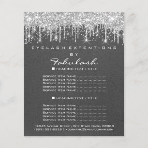 Makeup Beauty Salon Silver Drips Grey Kraft Flyer