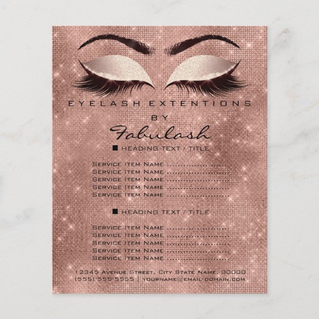Makeup Beauty Salon Spark Glitter Flyer Blush Lash (Front)