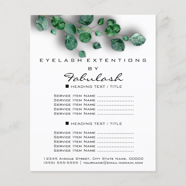 Makeup Beauty Salon  Woodland Eucalyptus Organic Flyer (Front)