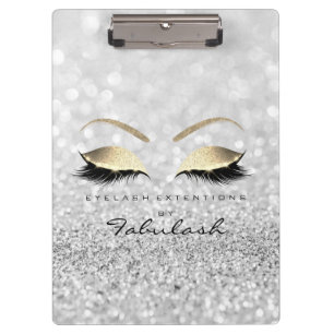 Makeup Beauty Studio Lashes Silver Gray Gold Clipboard